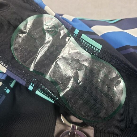 Michael Michael Kors Swimsuit Womens 8 Black Multi Stripe One Piece O-Ring - Picture 12 of 13